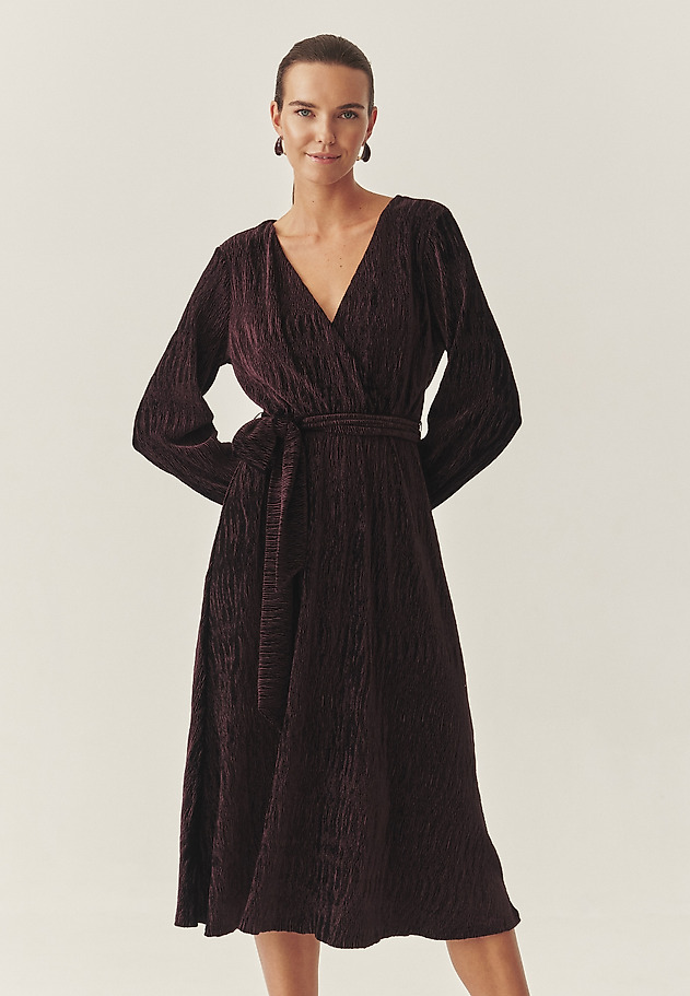 VELOUR MIDI DRESS - KRESE 1 VELOUR MIDI DRESS - KRESE 1 RED 3