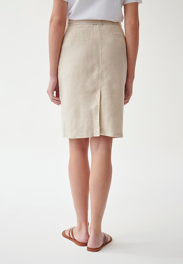LADIES' LINEN PENCIL SKIRT SZAMI LADIES' LINEN PENCIL SKIRT SZAMI BEŻOWY 3