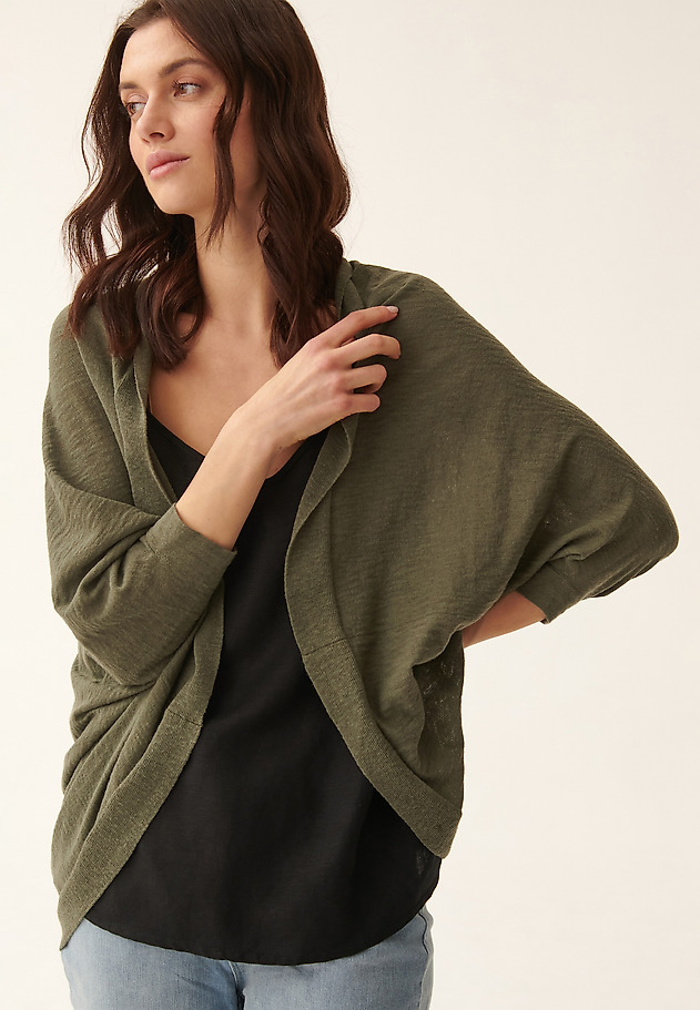 VOLNÝ SVETR BEZ ZAPÍNÁNÍ FRU VOLNÝ SVETR BEZ ZAPÍNÁNÍ FRU KHAKI 5