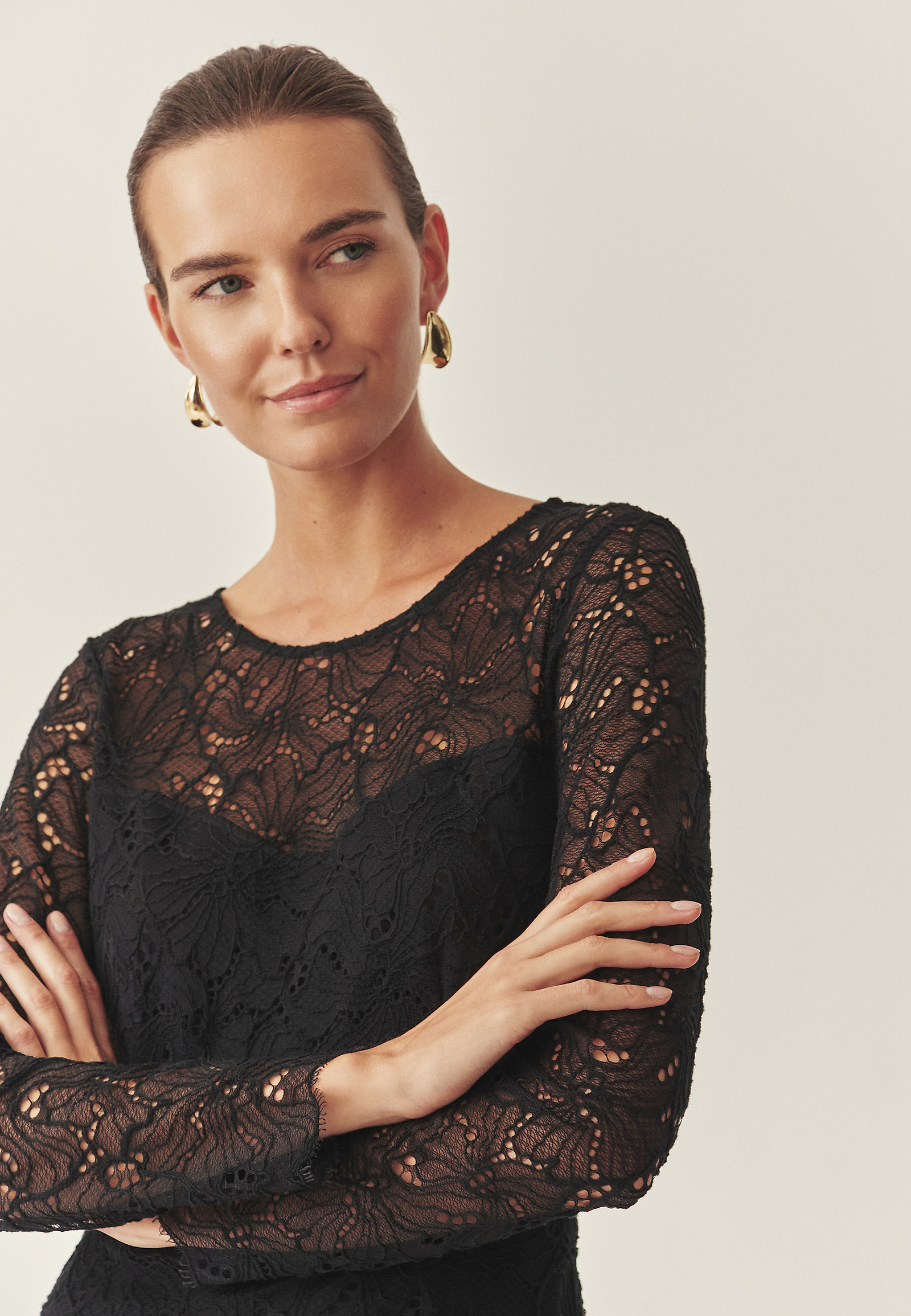 FITTED DRESS WITH LACE - JULIJA FITTED DRESS WITH LACE - JULIJA BLACK 118428