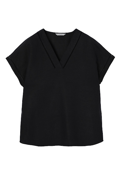 LOOSE BLOUSE WITH LINEN - SIRINA 1 NAVY BLUE 2