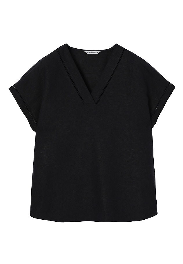 LOOSE BLOUSE WITH LINEN - SIRINA 1 LOOSE BLOUSE WITH LINEN - SIRINA 1 GRANATOWY 6
