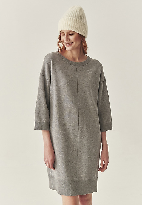 LOOSE-FIT DRESS WITH VISCOSE - IBA GREY 2