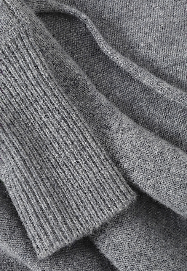 ASYMETRYCZNY SWETER DAMSKI Z MIESZANKI WEŁNY I KASZMIRU - NASH ASYMETRYCZNY SWETER DAMSKI Z MIESZANKI WEŁNY I KASZMIRU - NASH SZARY 9