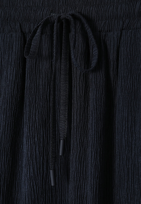 LIGHT MIDI SKIRT IN CRINKLED FABRIC - TABITONI NAVY BLUE 2