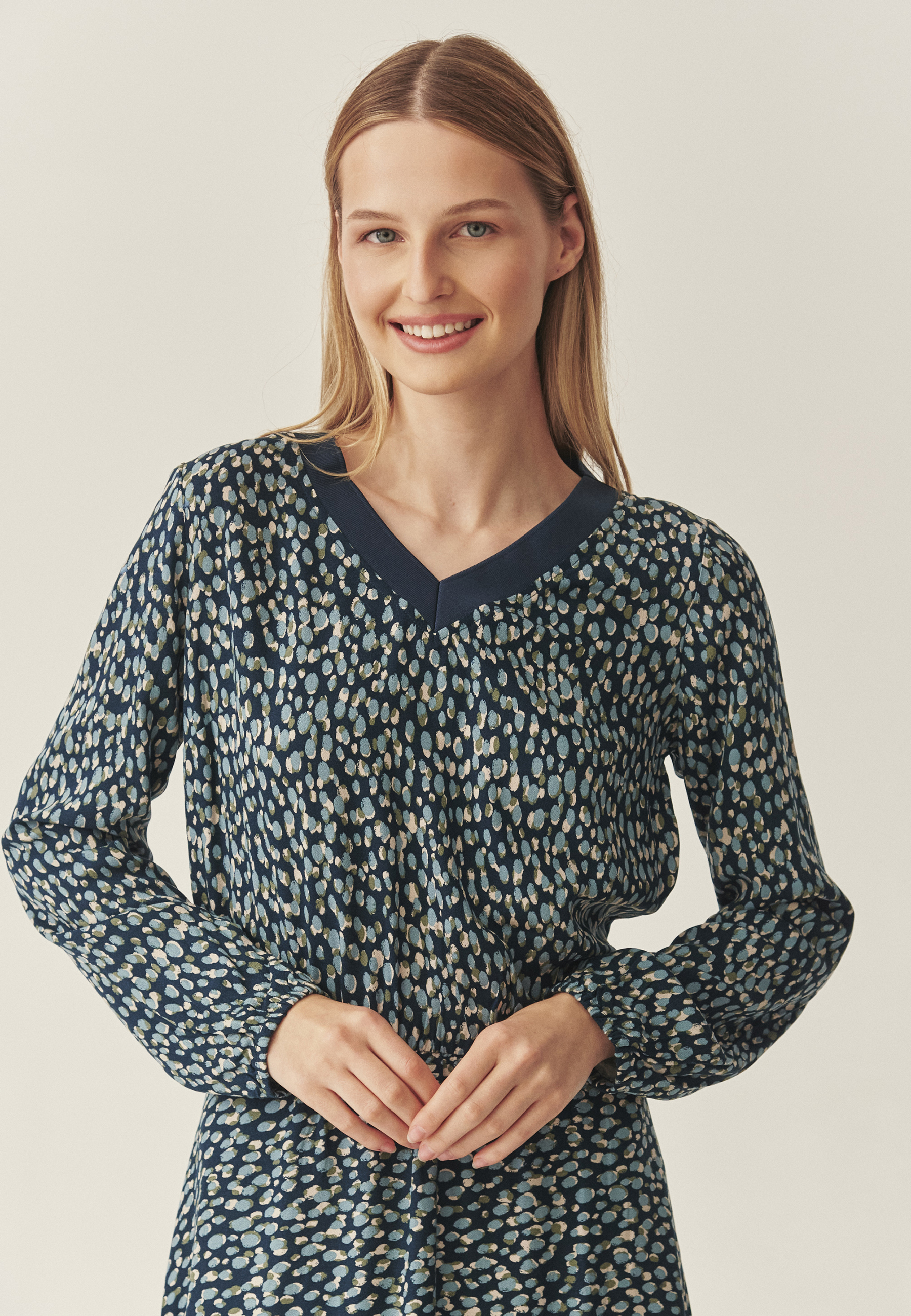 ROCHIE DIN ȚESĂTURĂ, CU DECOLTEU ÎN FORMA LITEREI „V” - SPLATI MULTICOLOR 2