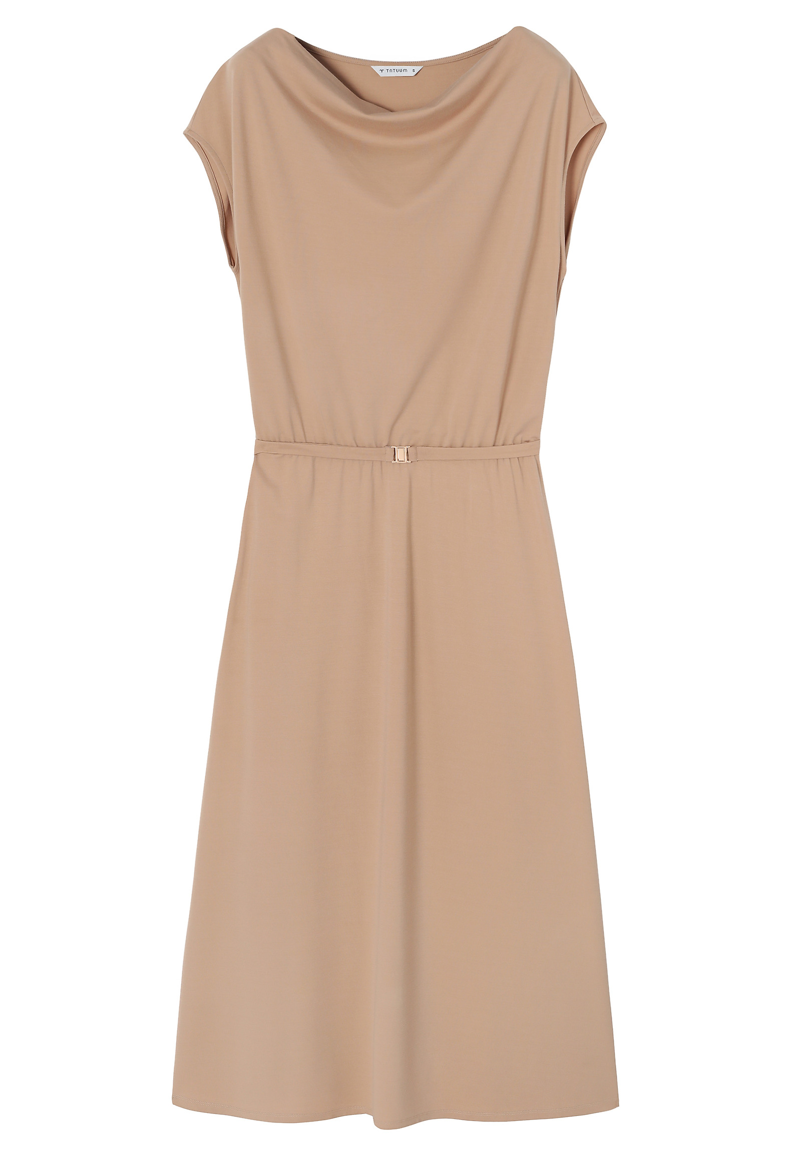 KNITTED MIDI DRESS WITH BELT - AVI KNITTED MIDI DRESS WITH BELT - AVI BEIGE 112212