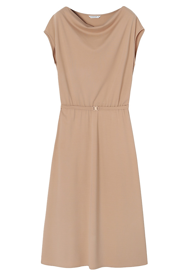 KNITTED MIDI DRESS WITH BELT - AVI KNITTED MIDI DRESS WITH BELT - AVI BEIGE 9
