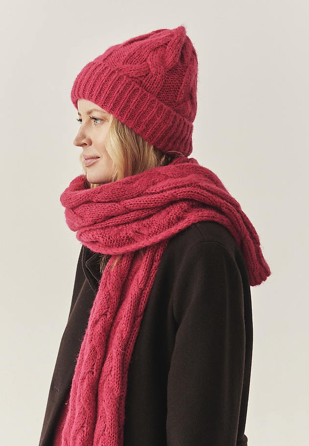 SCARF WITH WOOL BLEND - WERON SCARF WITH WOOL BLEND - WERON RED 1