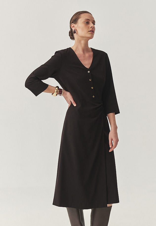 WOVEN MIDI DRESS - FINCO WOVEN MIDI DRESS - FINCO BROWN 2