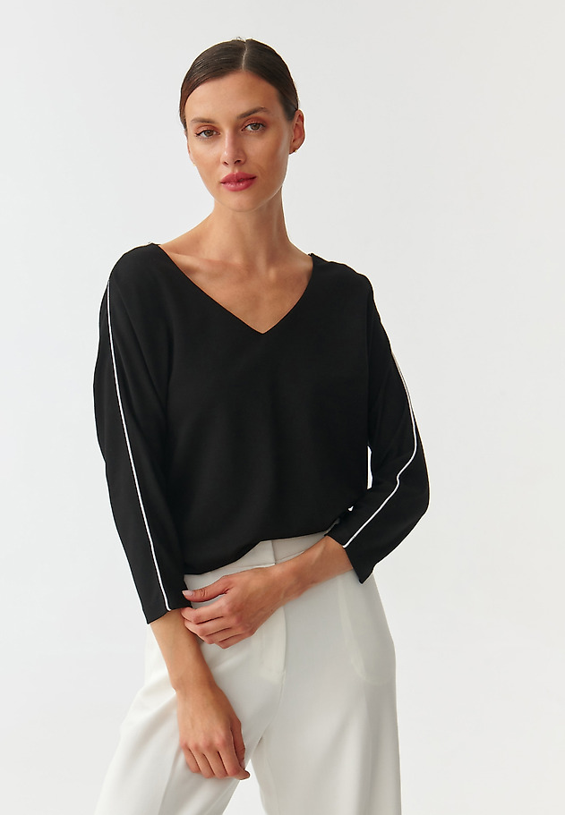 LADIES’ BLOUSE WITH DECORATIVE LACE MOTOLIKA LADIES’ BLOUSE WITH DECORATIVE LACE MOTOLIKA BLACK 3
