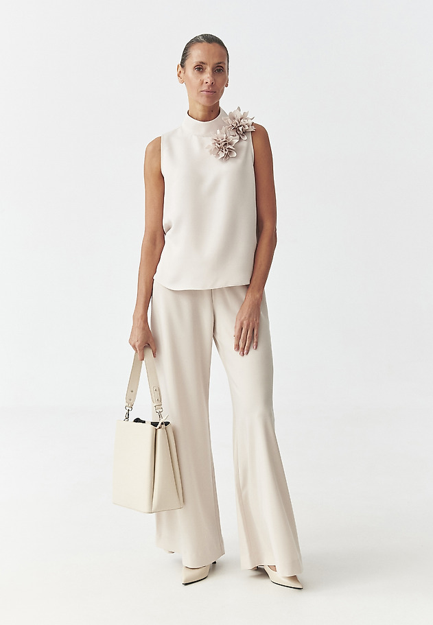 WOVEN BLOUSE WITH FLORAL MOTIF — FLORIANA WOVEN BLOUSE WITH FLORAL MOTIF — FLORIANA BEŻOWY 2