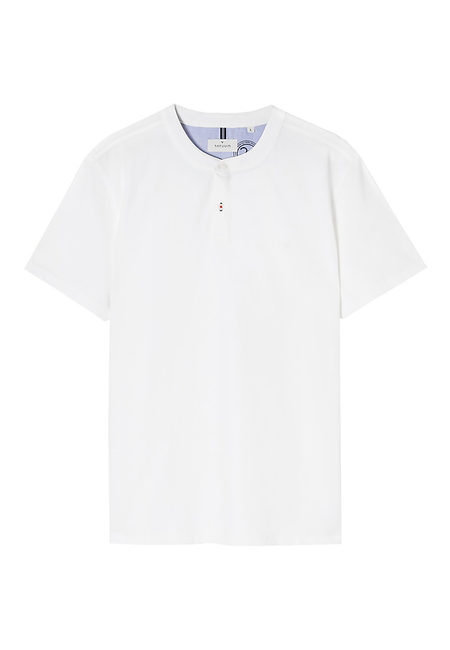 MEN'S POLO SHIRT WITHOUT A COLLAR SIMON 2 MEN'S POLO SHIRT WITHOUT A COLLAR SIMON 2 WHITE 6