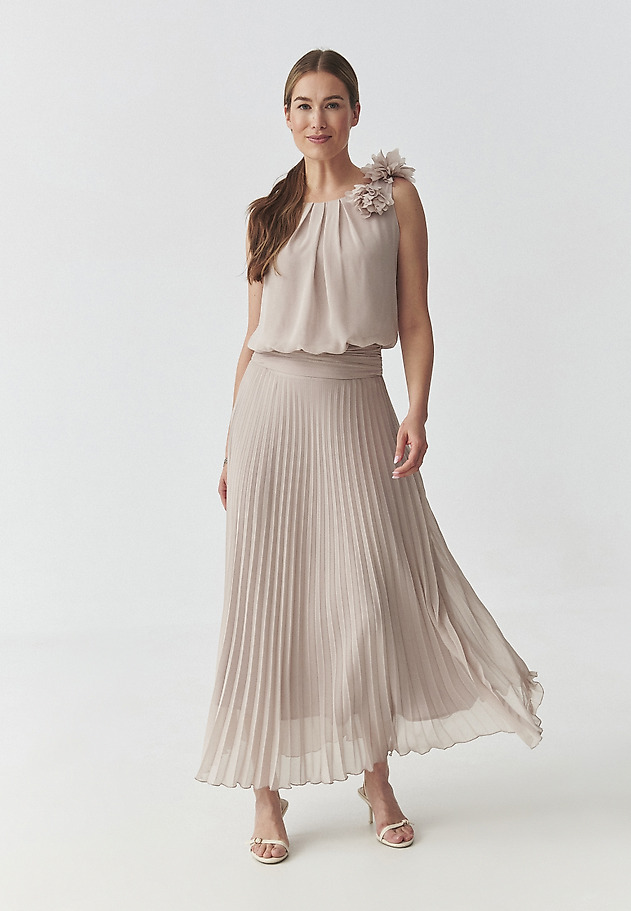 ROCHIE MAXI PLISATĂ - ROZANI ROCHIE MAXI PLISATĂ - ROZANI BEJ 3