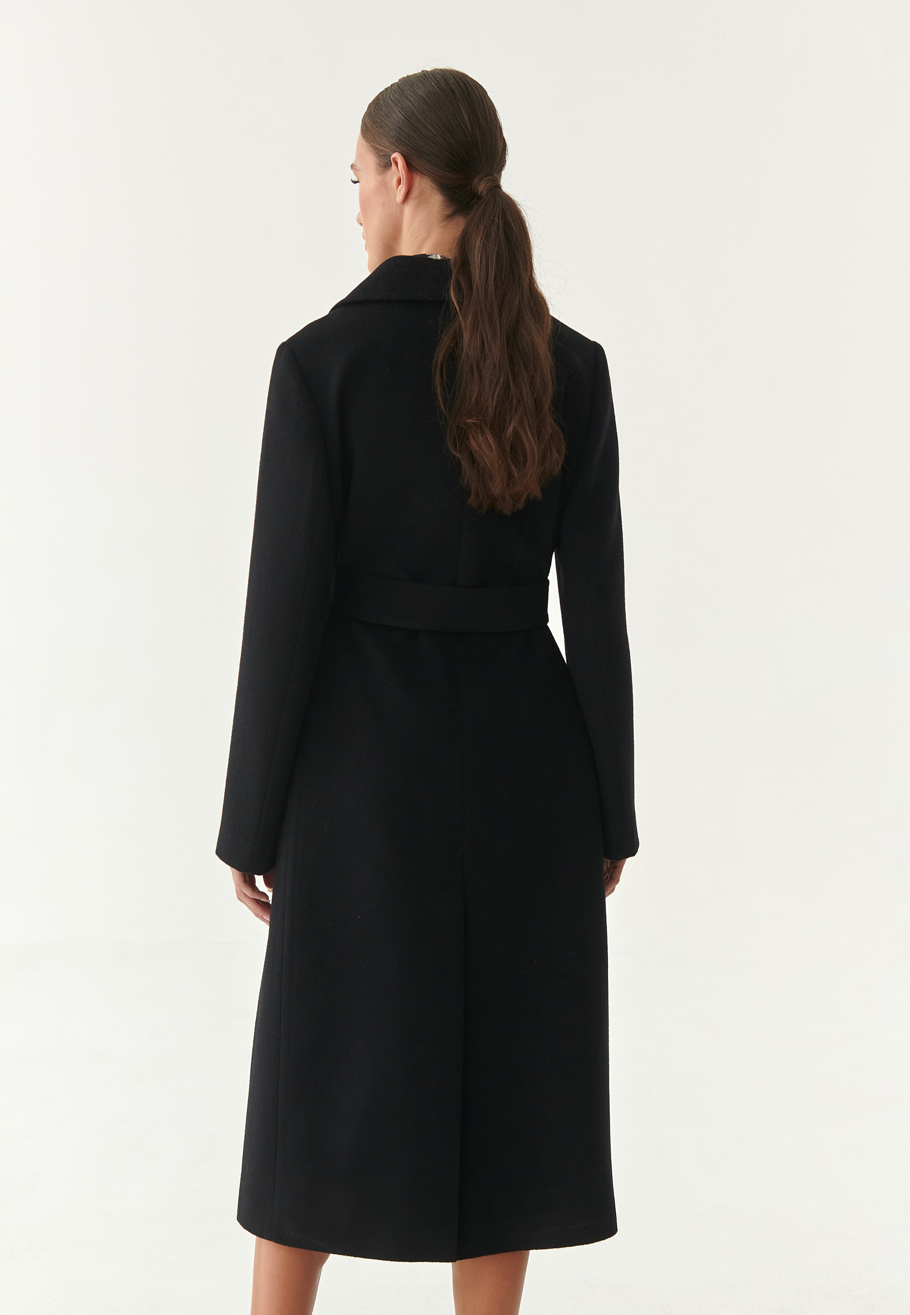 DÁMSKÝ KABÁT S OZDOBNOU VÝŠIVKOU ANRO 1 ČERNÁ 2