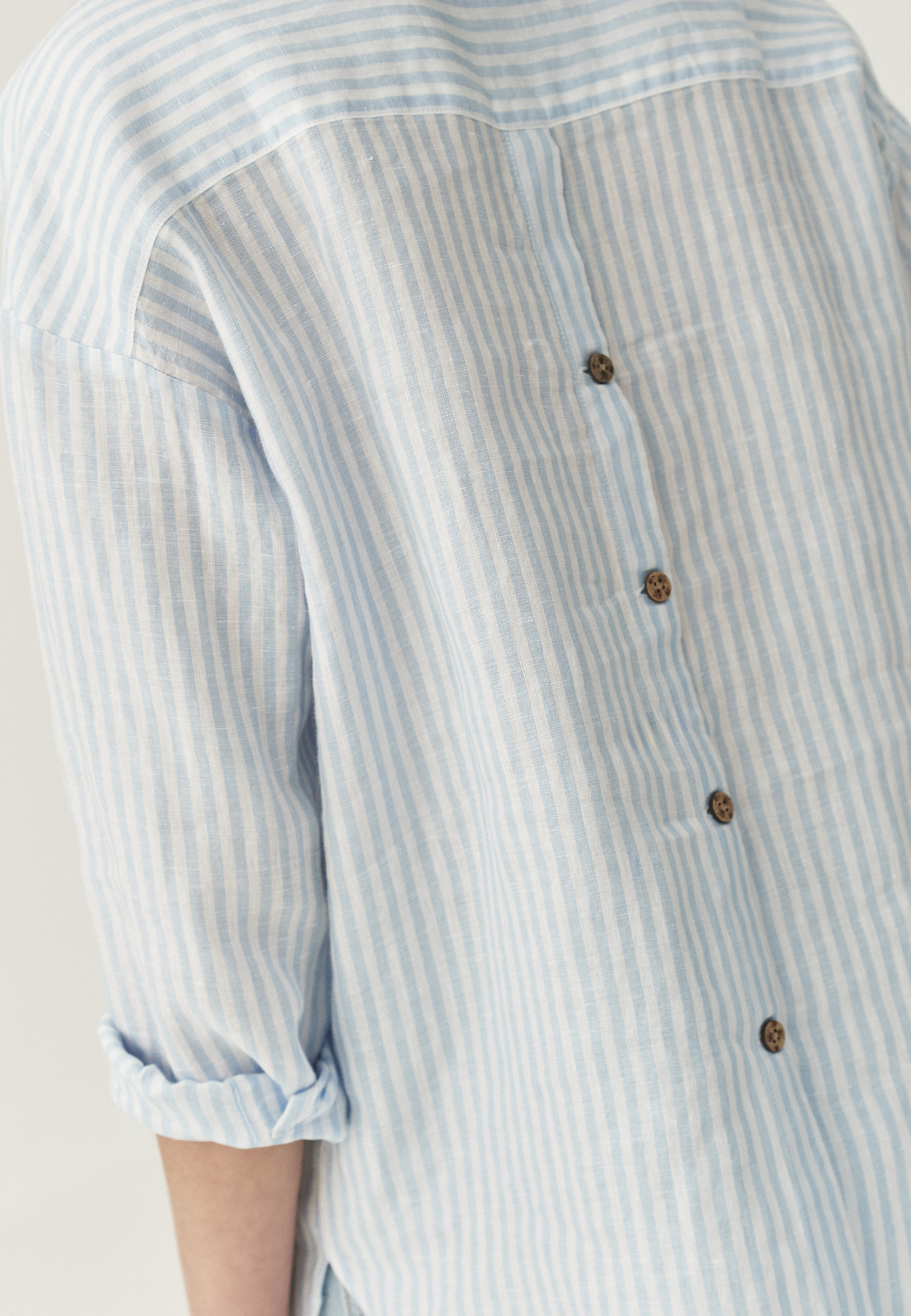 LINEN STRIPED SHIRT - LAWENDA LINEN STRIPED SHIRT - LAWENDA BLUE 110607