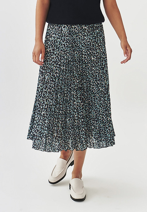 FABRIC PLEATED SKIRT WITH FINE PATTERN - RIDIO 2 MULTICOLOR 2