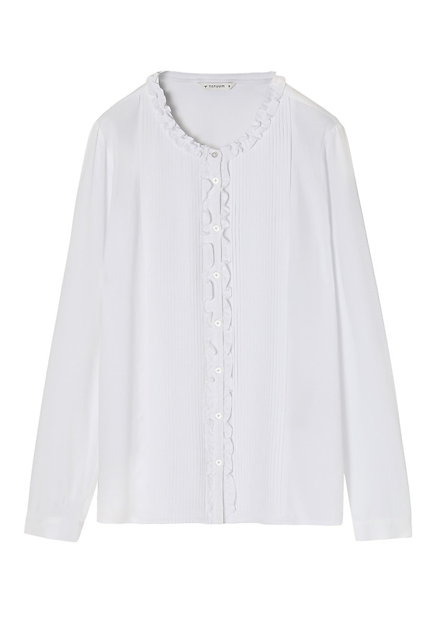 DECORATIVE LADIES’ SHIRT WITH A STAND-UP COLLAR KORO DECORATIVE LADIES’ SHIRT WITH A STAND-UP COLLAR KORO BIAŁY 7