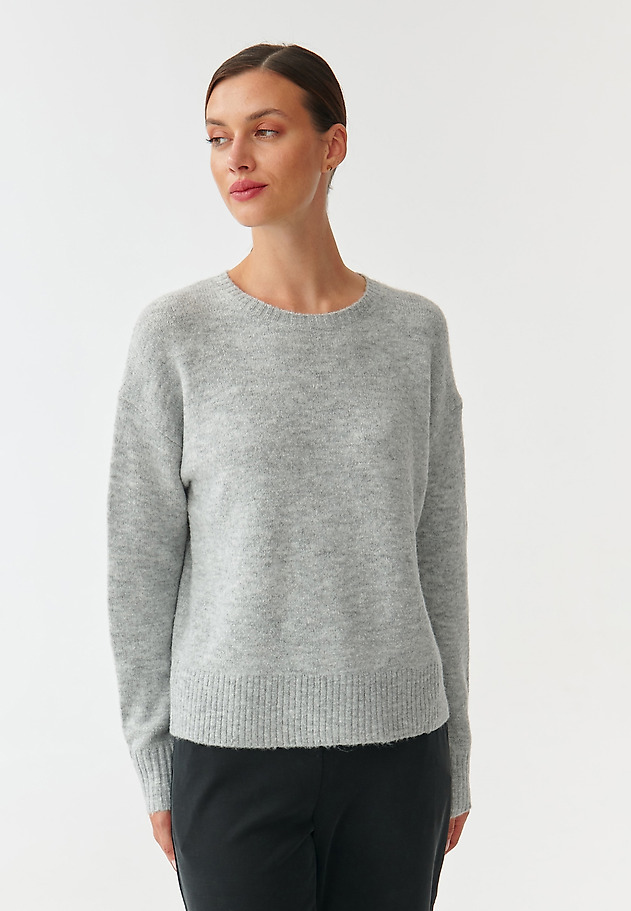 CLASSIC LADIES’ SWEATER WITH ROUND NECKLINE KOBRO CLASSIC LADIES’ SWEATER WITH ROUND NECKLINE KOBRO GREY 3