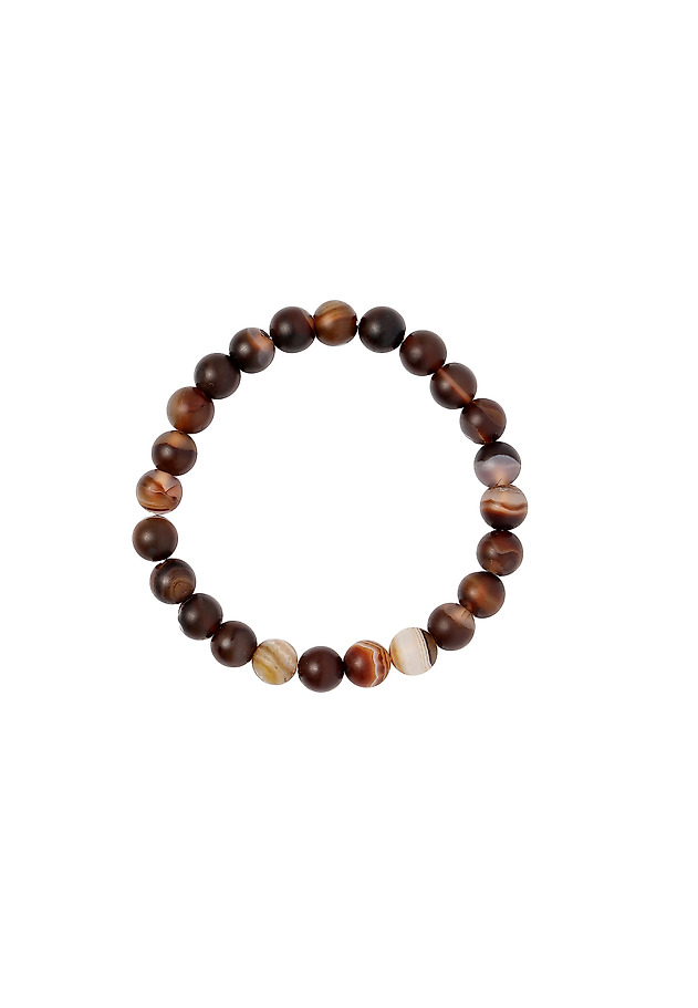 MODERN BRACELET WITH AGATE BEADS BRUNI MODERN BRACELET WITH AGATE BEADS BRUNI BROWN 1