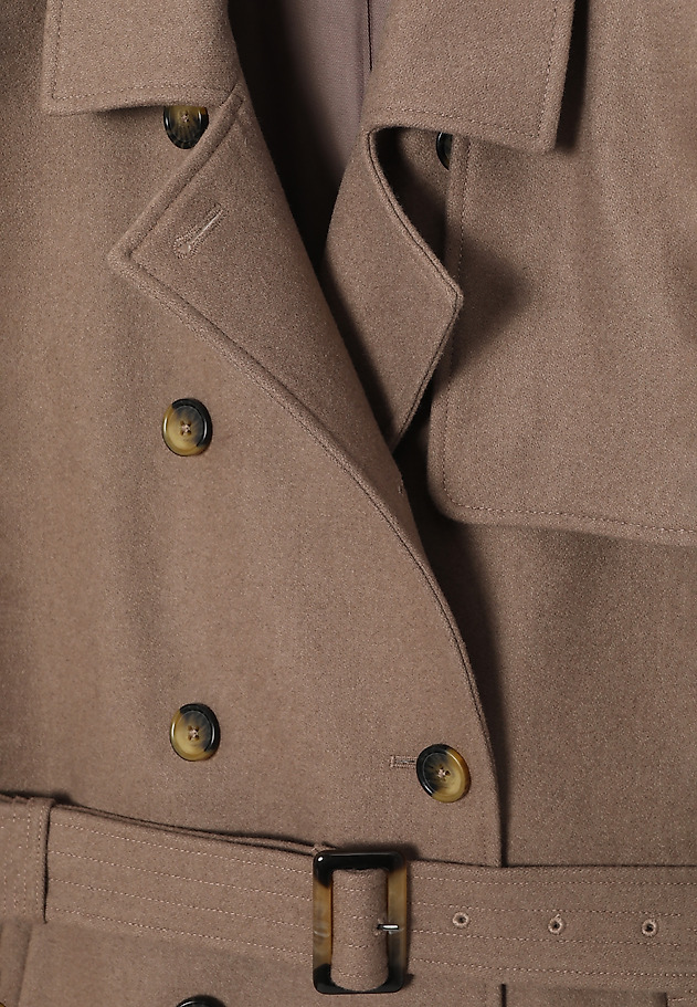 DOUBLE-BREASTED LADIES’ COAT WITH A BUCKLE BELT - SOKORO DOUBLE-BREASTED LADIES’ COAT WITH A BUCKLE BELT - SOKORO BEŻOWY 10