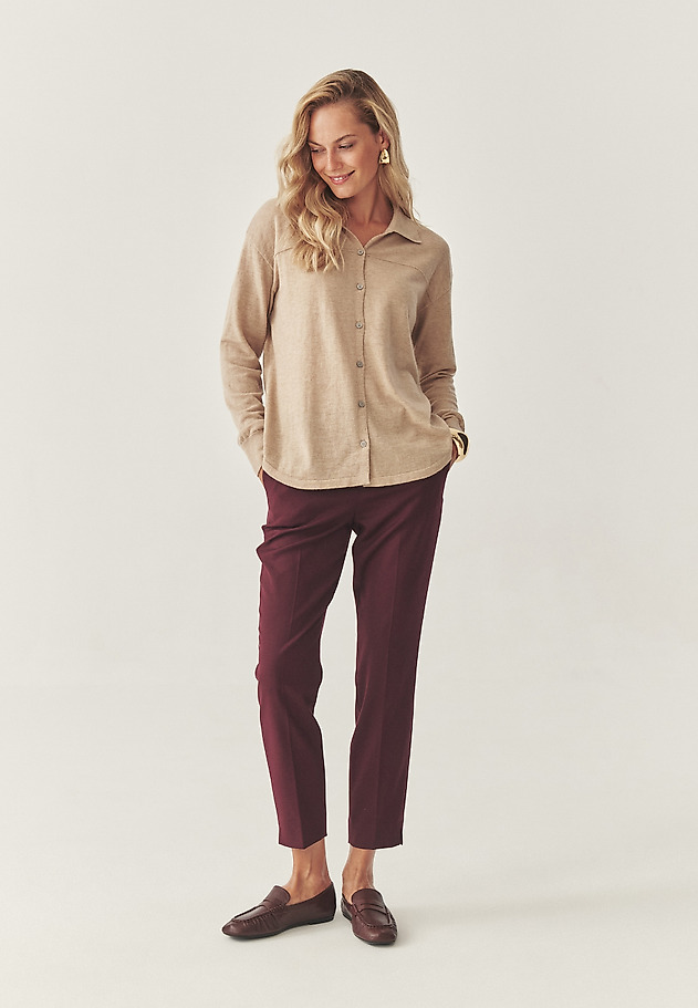 WOOL LONG-SLEEVED SHIRT - ELARA WOOL LONG-SLEEVED SHIRT - ELARA BEIGE 6