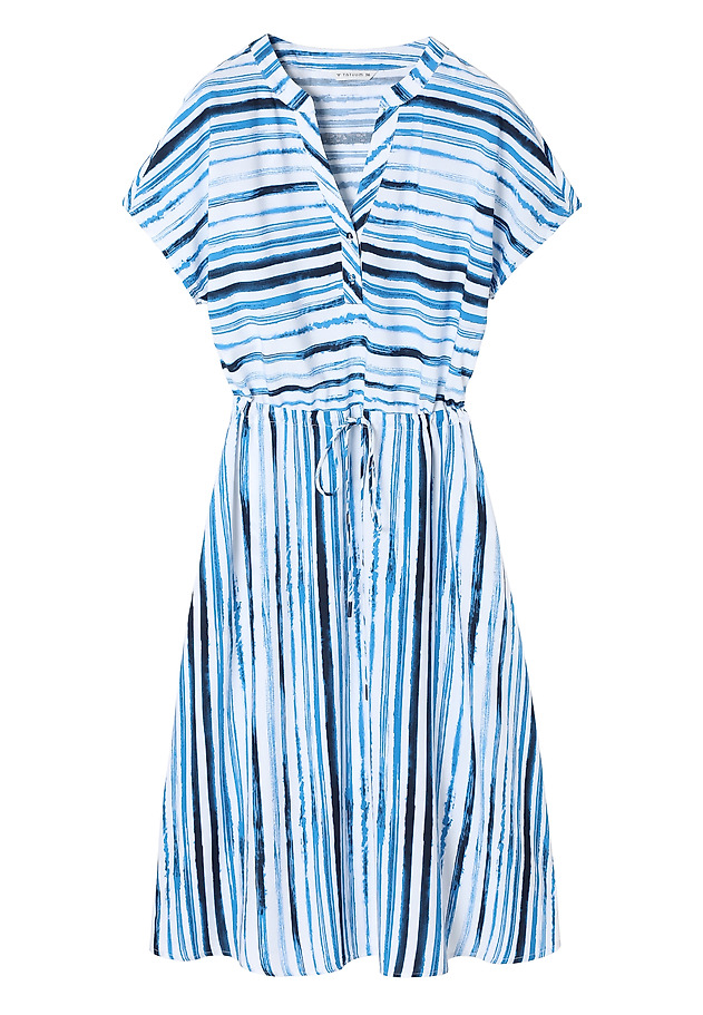 LADIES’ MIDI DRESS WITH IRREGULAR STIPES PRINT - MERIA LADIES’ MIDI DRESS WITH IRREGULAR STIPES PRINT - MERIA MULTICOLOR 7