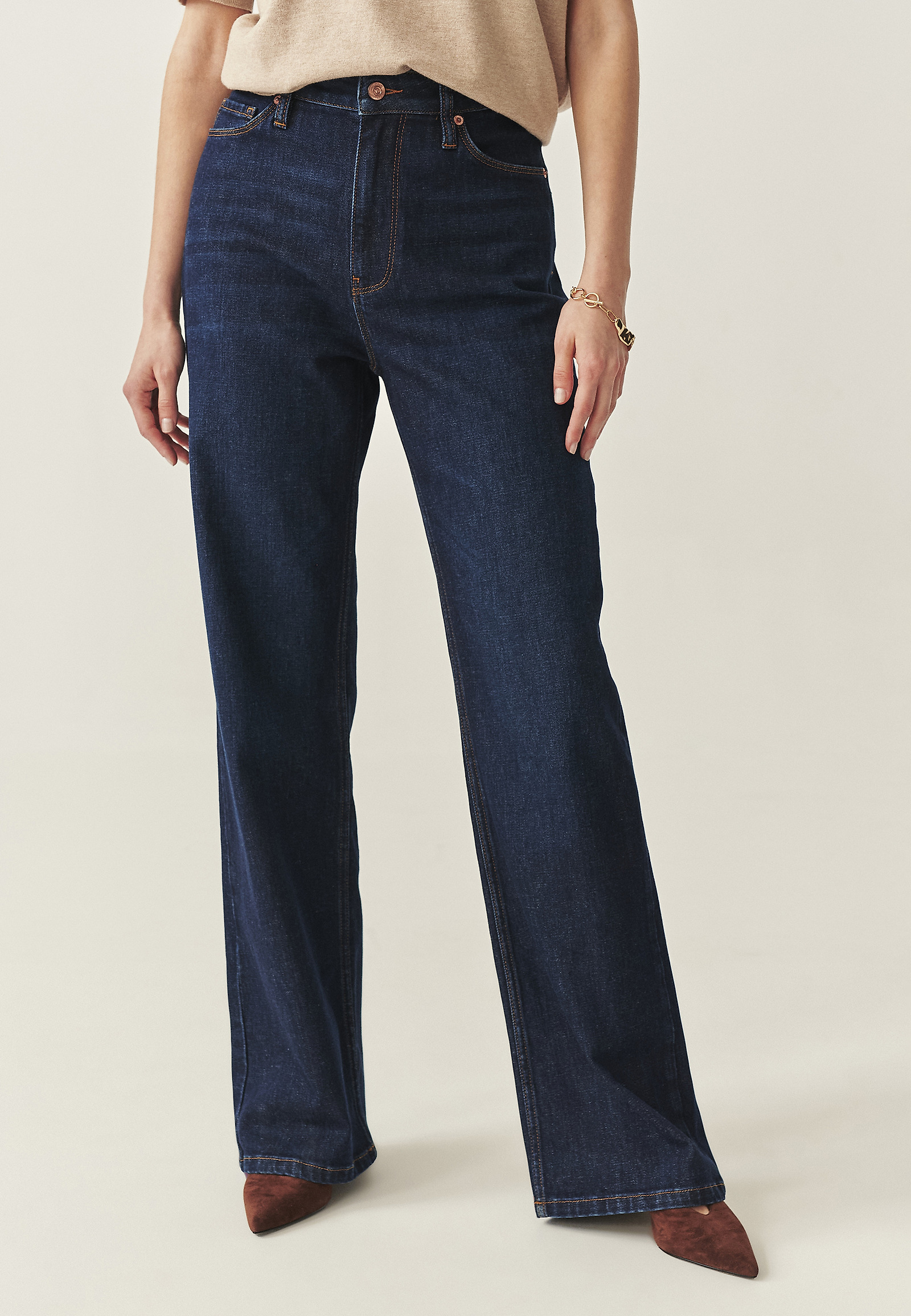 DENIMOWE SPODNIE WIDE LEG - RISO DENIMOWE SPODNIE WIDE LEG - RISO NIEBIESKI 114597