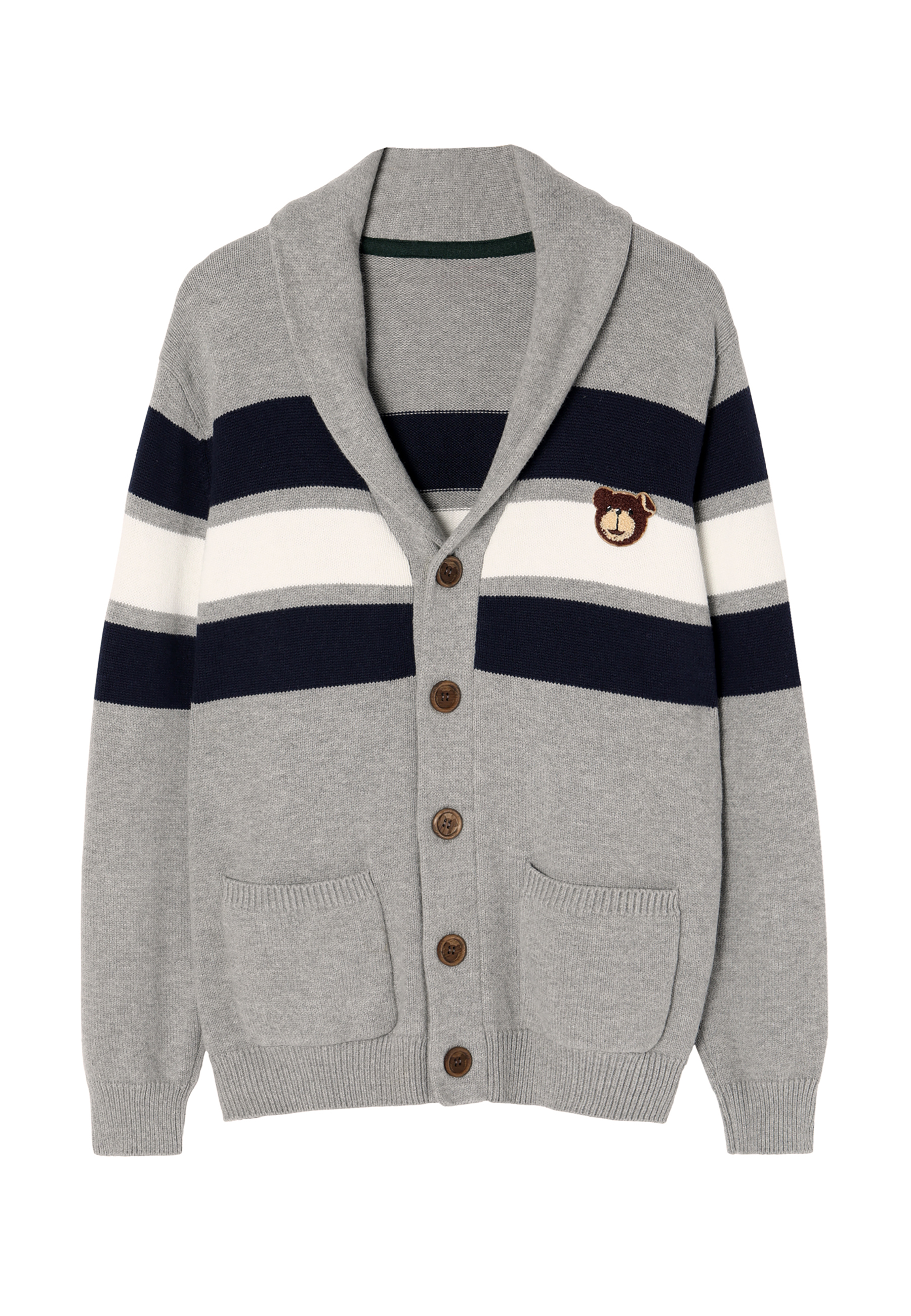 SWETER MĘSKI TYPU KARDIGAN Z NASZYWKĄ Z MISIEM USZATKIEM KORDIAN MULTIKOLOR 2