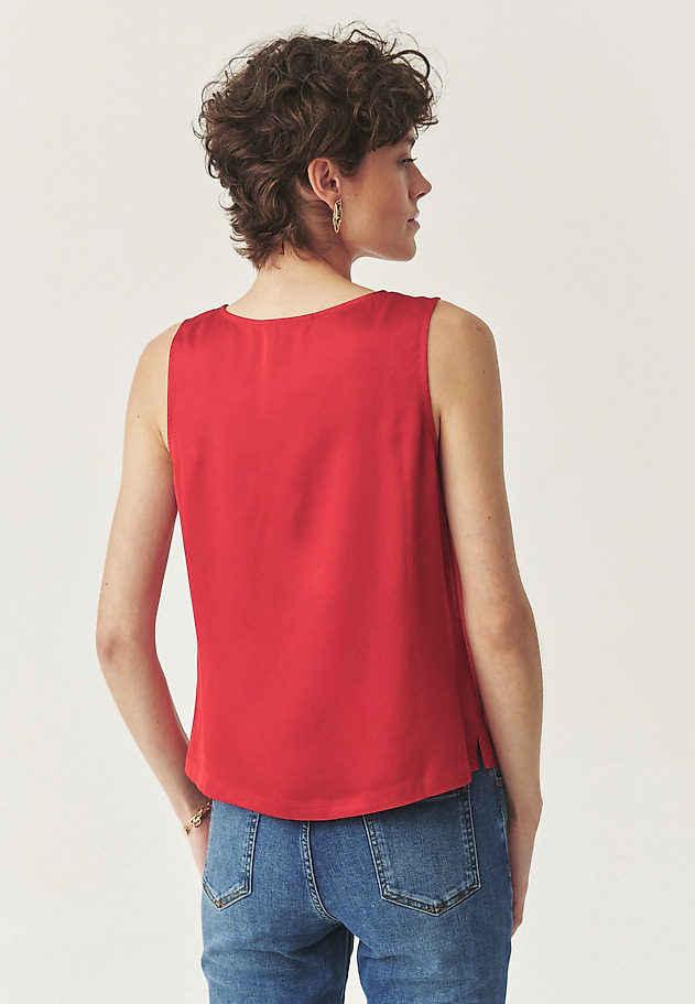 SLEEVELESS SATIN BLOUSE - SENNA SLEEVELESS SATIN BLOUSE - SENNA RED 2