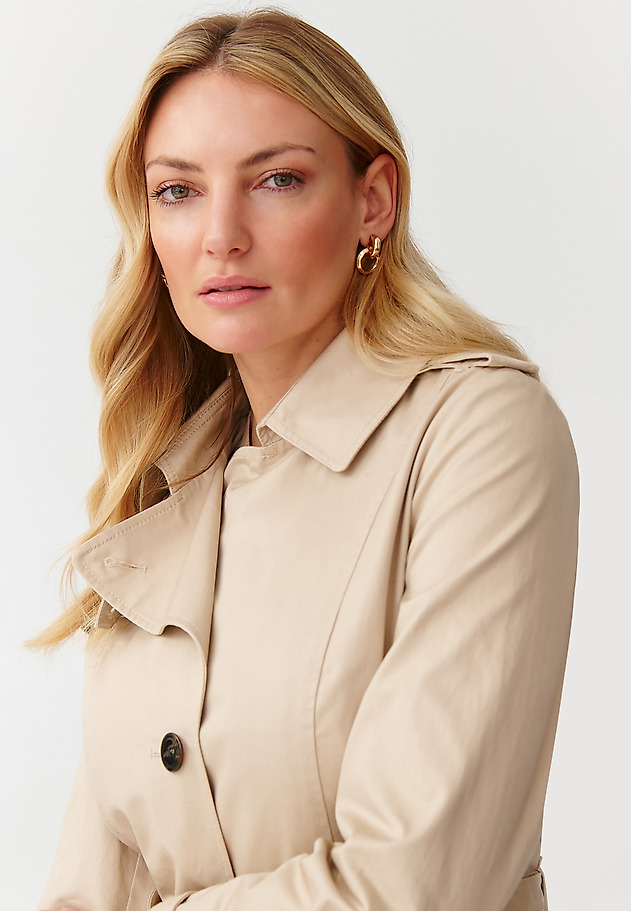 CLASSIC LADIES’ COAT WITH A BELT - MEGANA CLASSIC LADIES’ COAT WITH A BELT - MEGANA BEIGE 5