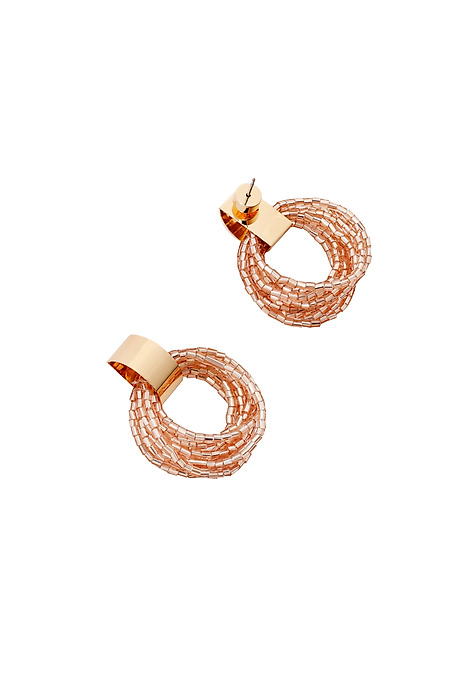GLASS BEAD EARRINGS — NOMI BEIGE 2