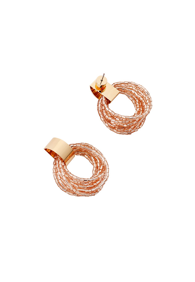 GLASS BEAD EARRINGS — NOMI GLASS BEAD EARRINGS — NOMI BEŻOWY 5