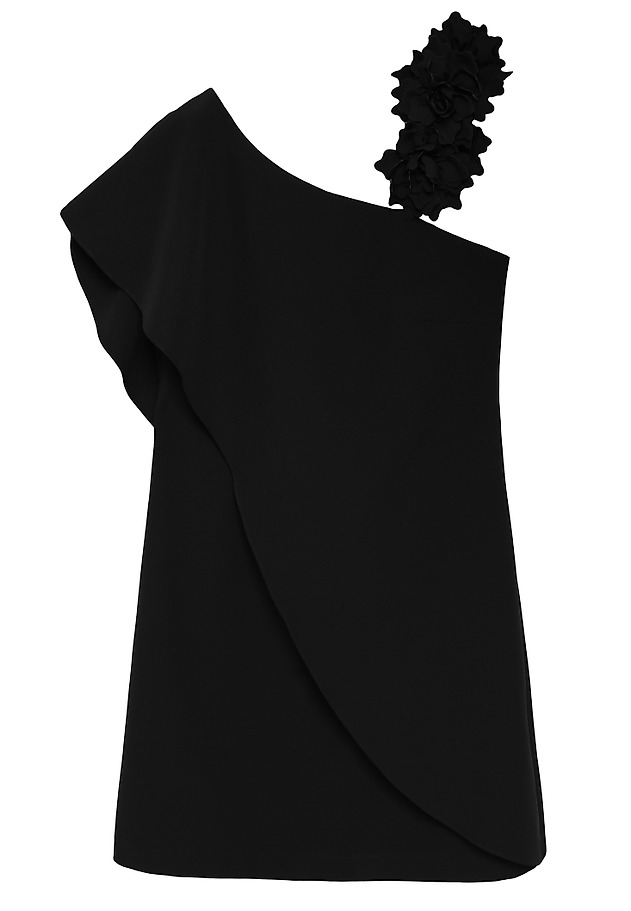 ASYMMETRICAL DRESS WITH DECORATIVE STRAP - KONTESI ASYMMETRICAL DRESS WITH DECORATIVE STRAP - KONTESI BLACK 9