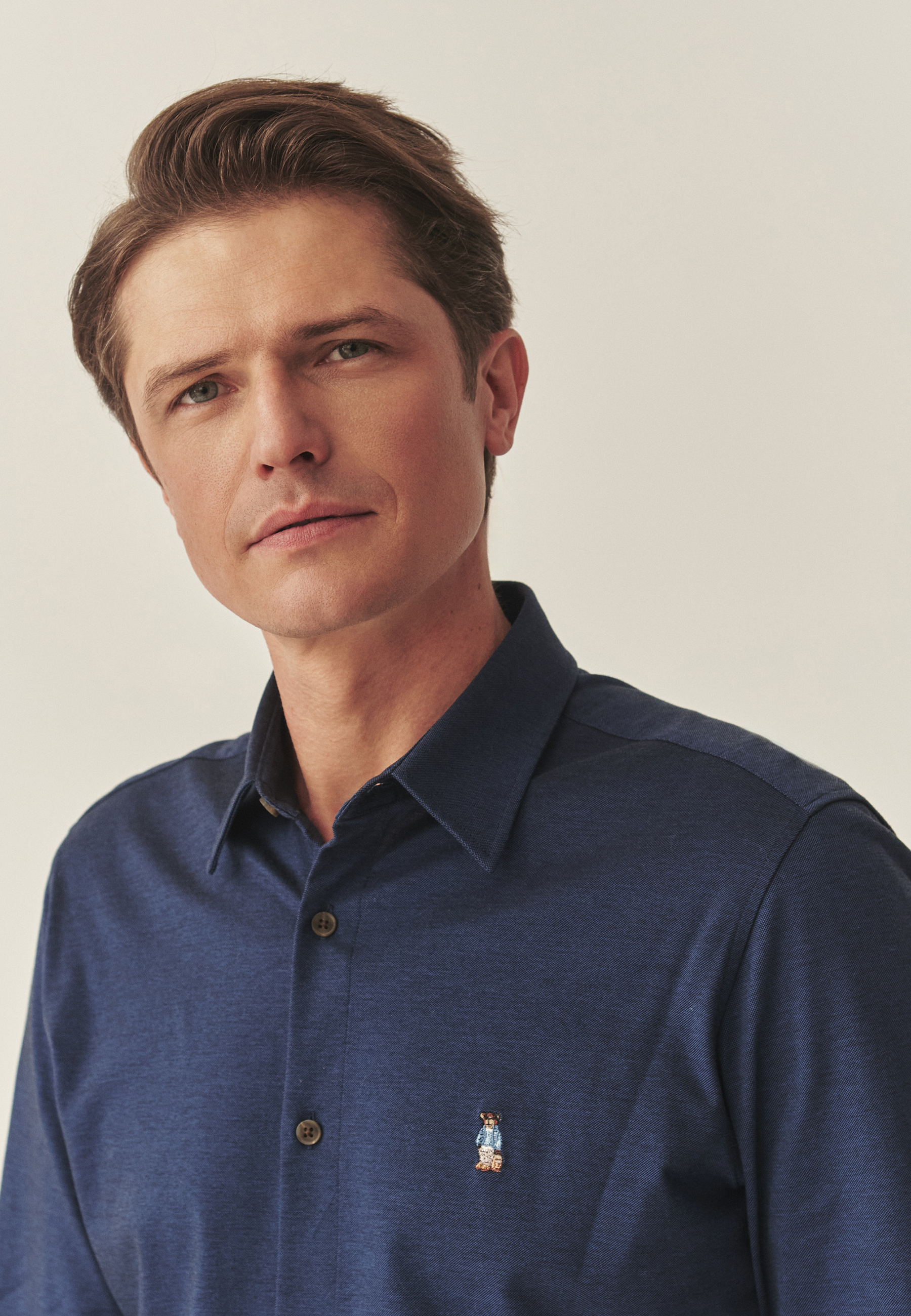 BAWEŁNIANA KOSZULA MĘSKA - MARLO SLIM GRANATOWY 2