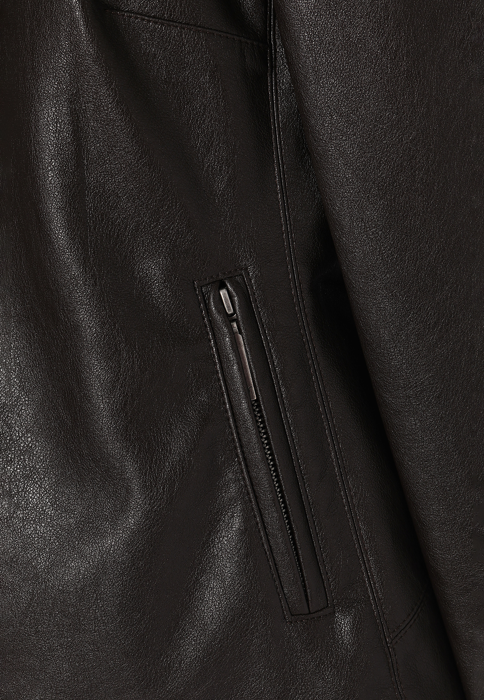 LADIES’ JACKET IN KNITTED FABRIC IMITATING LEATHER BAMI LADIES’ JACKET IN KNITTED FABRIC IMITATING LEATHER BAMI BROWN 89719