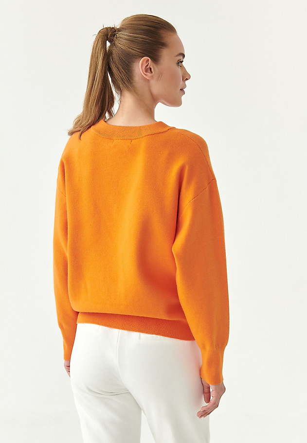 WISKOZOWY SWETER DAMSKI BALAMI WISKOZOWY SWETER DAMSKI BALAMI POMARAŃCZOWY 2