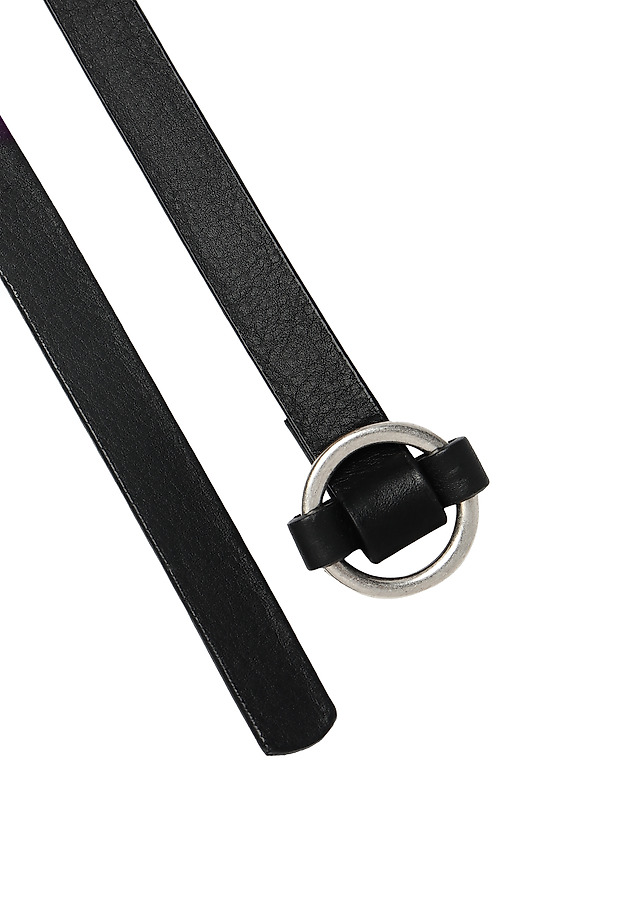 LADIES' LEATHER ROUND BUCKLE BELT MINOZI LADIES' LEATHER ROUND BUCKLE BELT MINOZI BLACK 2