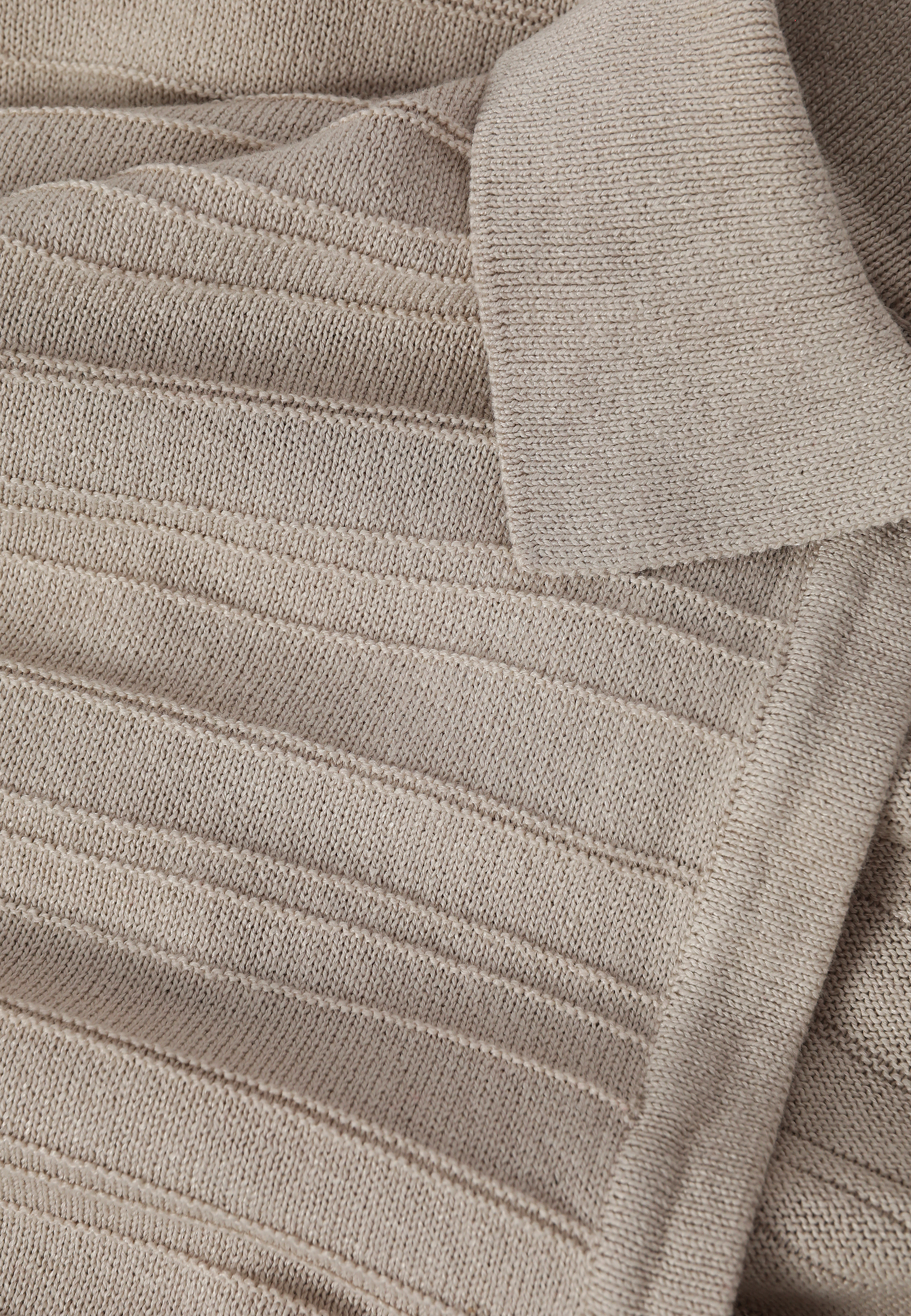 DZIANINOWA BLUZKA Z KOŁNIERZYKIEM - LIVIRI BEŻOWY 2