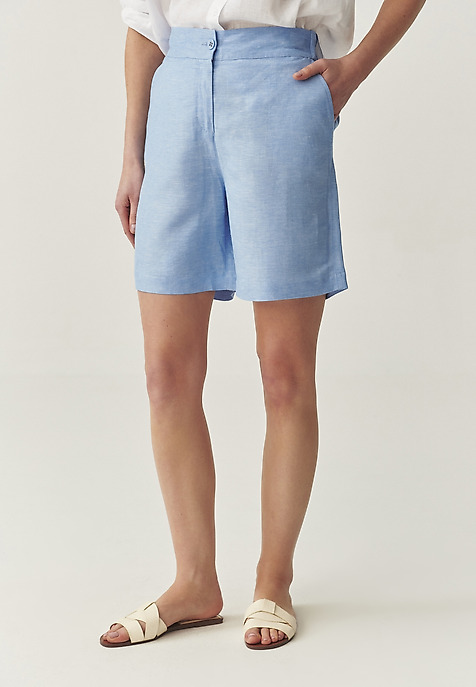 SHORTS WITH LINEN - PADME 1 BLUE 2