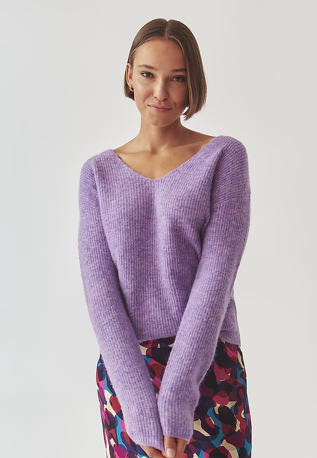 LADIES' CASUAL LONG SLEEVE SWEATER - SOLO 2 LADIES' CASUAL LONG SLEEVE SWEATER - SOLO 2 PURPLE 5