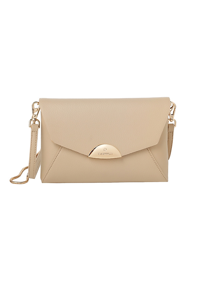 BEIGE CLUTCH BAG WITH CHAIN — ENVEL BEIGE CLUTCH BAG WITH CHAIN — ENVEL ECRU 1