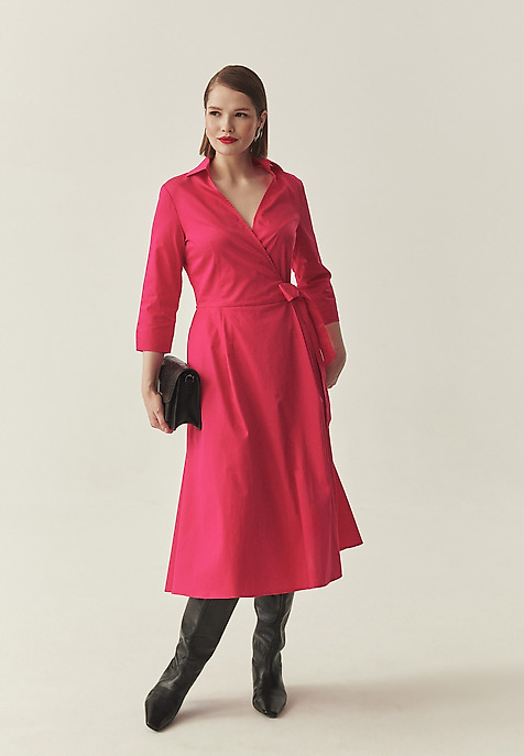 BAWEŁNIANA SUKIENKA Z KOPERTOWYM DEKOLTEM - TANIKI Z BAWEŁNIANA SUKIENKA Z KOPERTOWYM DEKOLTEM - TANIKI Z