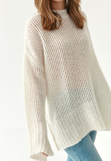 PUSZYSTY SWETER DAMSKI ALI ECRU 2