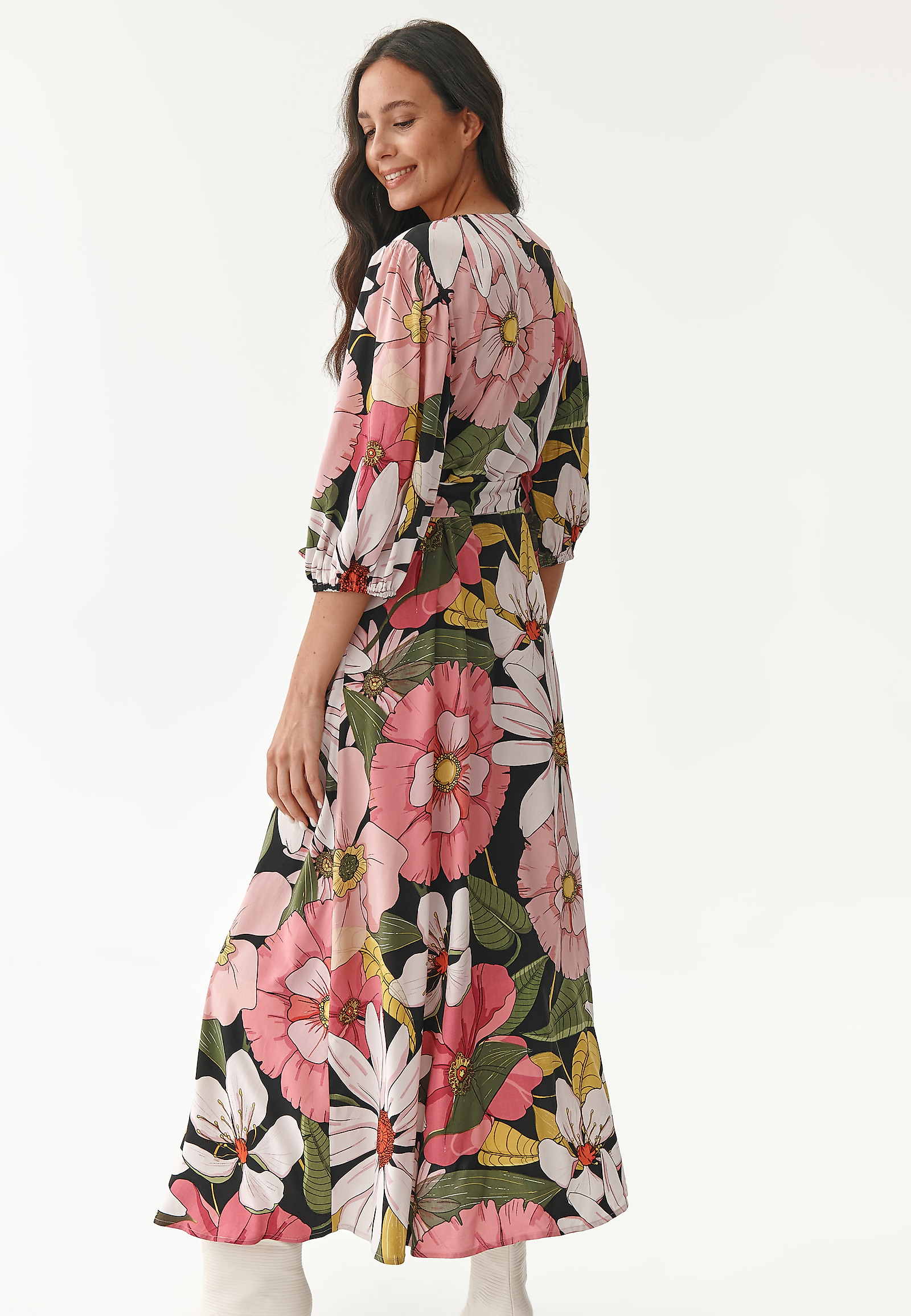 LADIES' FLORAL WRAP DRESS POLIKA LADIES' FLORAL WRAP DRESS POLIKA MULTICOLOR 80391