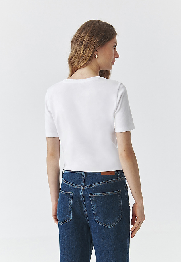 BAWEŁNIANY T-SHIRT Z KRÓTKIM RĘKAWEM — KIRI BAWEŁNIANY T-SHIRT Z KRÓTKIM RĘKAWEM — KIRI BIAŁY 5