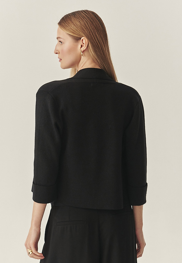 BLACK CARDIGAN WITH A SUBTLE SHINE - PRADA BLACK CARDIGAN WITH A SUBTLE SHINE - PRADA BLACK 3