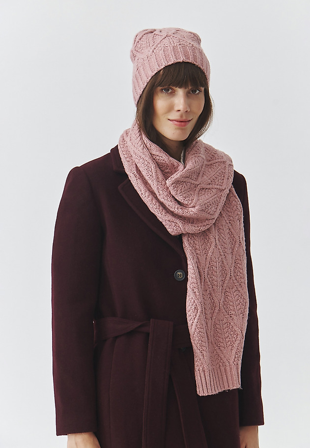 LADIES’ KNITTED SCARF – ARINKA LADIES’ KNITTED SCARF – ARINKA PINK 1