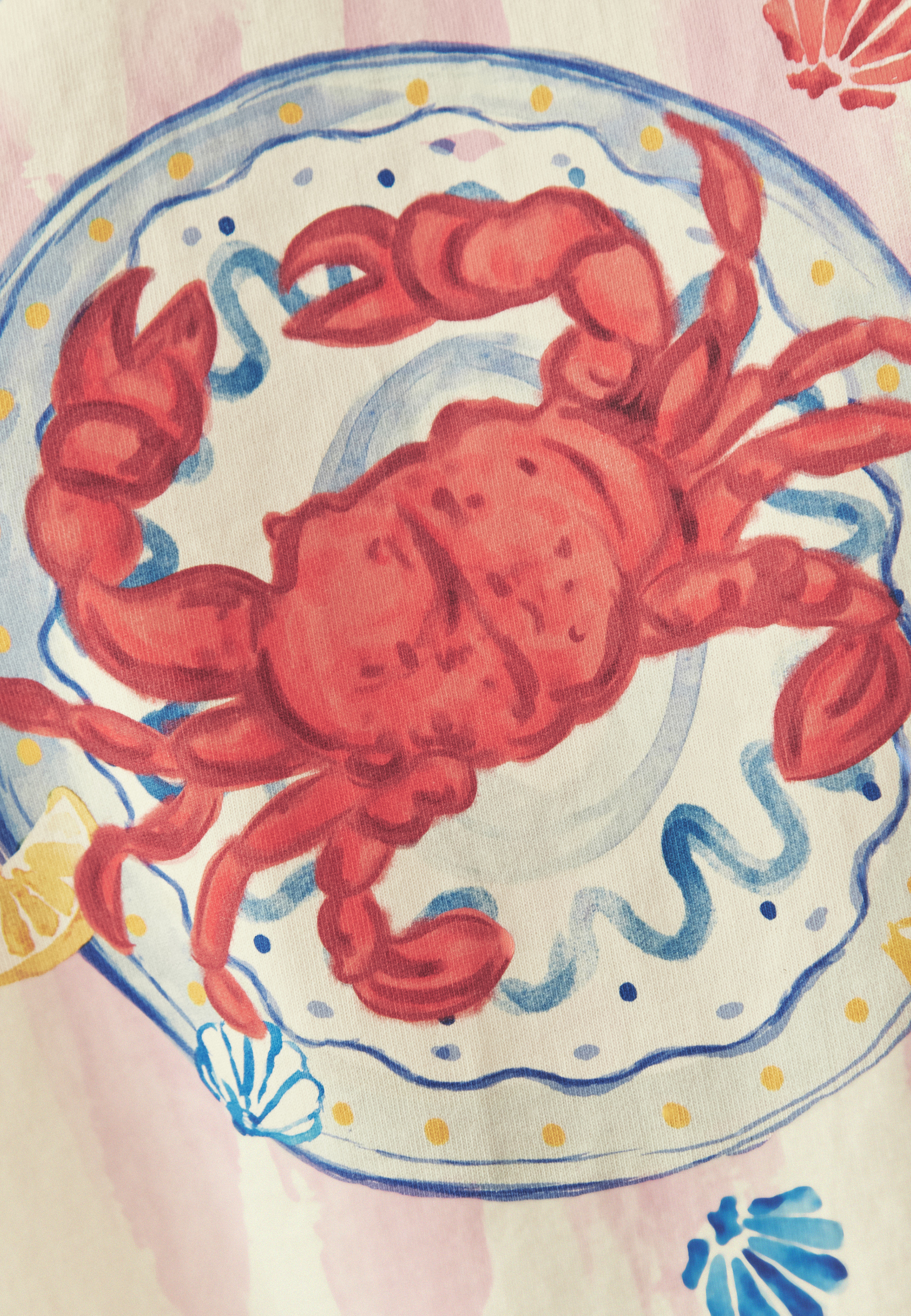 BAWEŁNIANY T-SHIRT Z NADRUKIEM - PLAYA