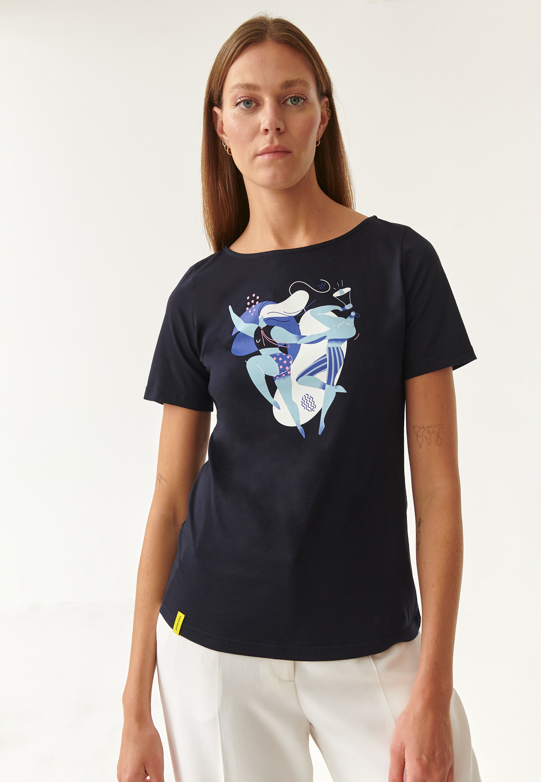 TALIOWANY T-SHIRT DAMSKI MIKAJANA 1 JS GRANATOWY 2